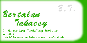 bertalan takacsy business card